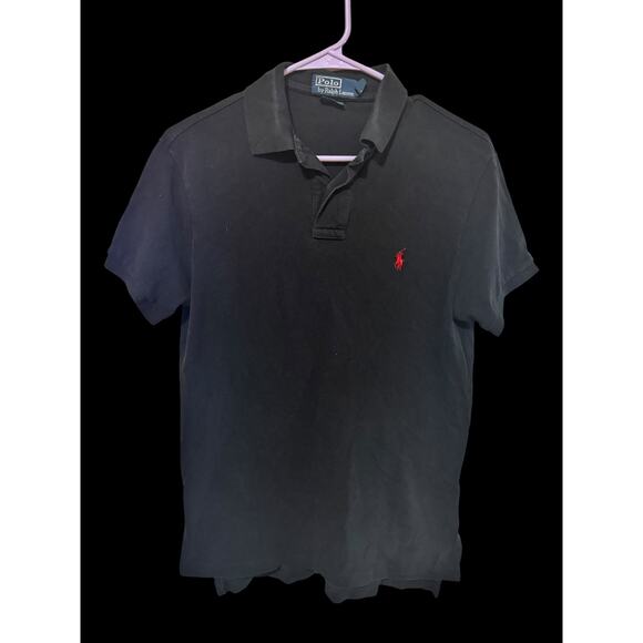 Ralph Lauren Custom Fit Mens Black Polo  Size S A8 - Picture 1 of 5